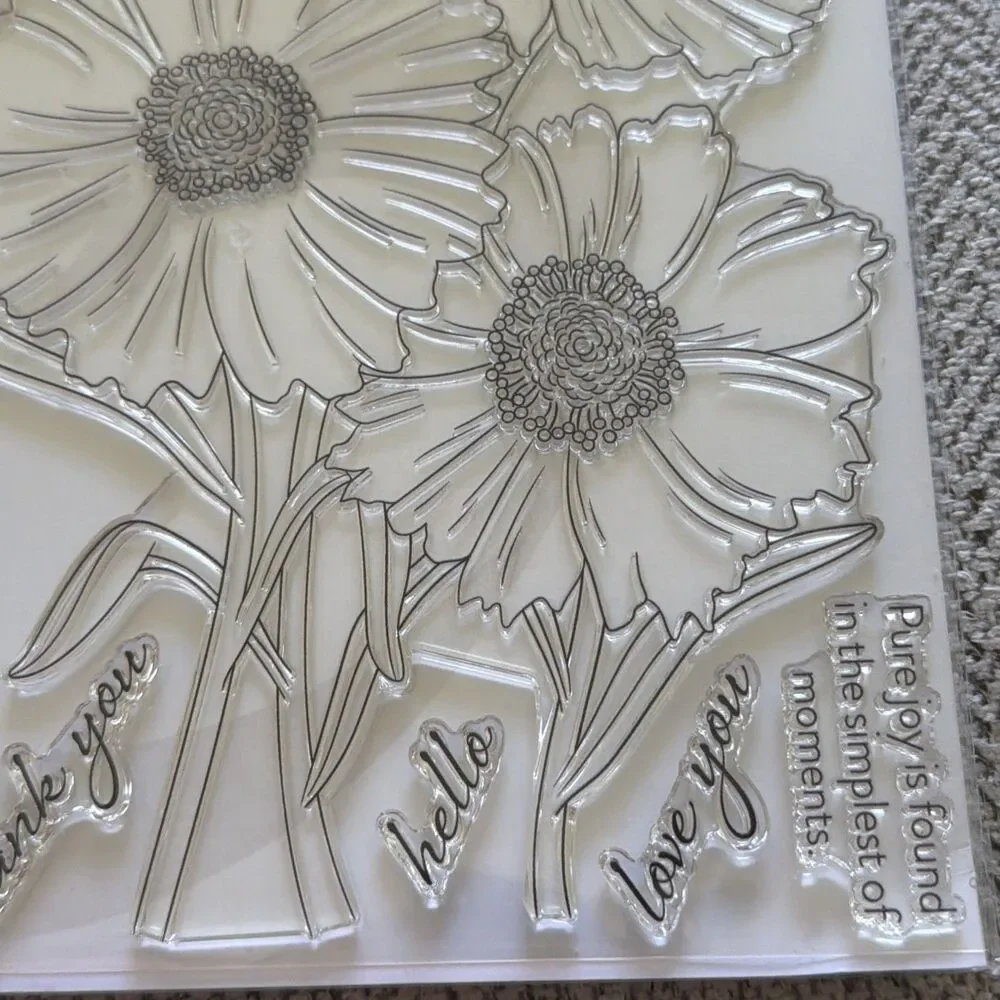 Altenew - Cheerful Coreopses Photopolymer Cling stamp and stencil set retail $40